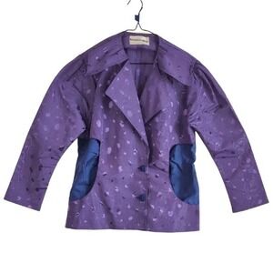 1:1 Women's Medium Purple Avant Garde Blazer With Pockets Retro jacket